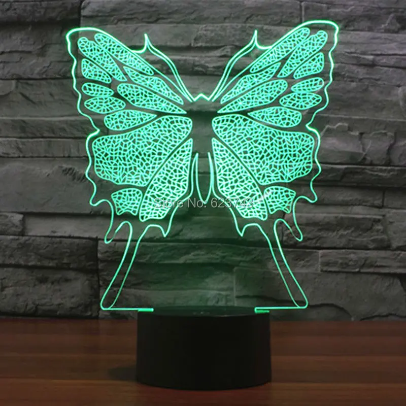 

Multi Color Changing Flashing Butterfly Acrylic 3D LED Night Light USB LED Decorative Table Lamp Baby Sleep LED Mood Lamp