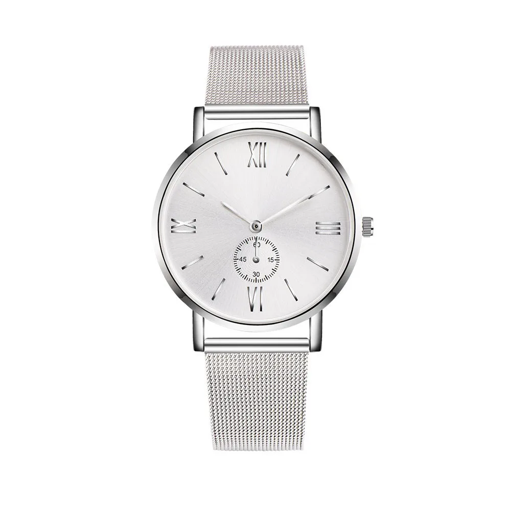 

Roman Numerals Watch Women Simple Design Stainless Steel Mesh Band Quartz Watch Lady Elegant Sliver Bracelet Wrist Watches #Ju
