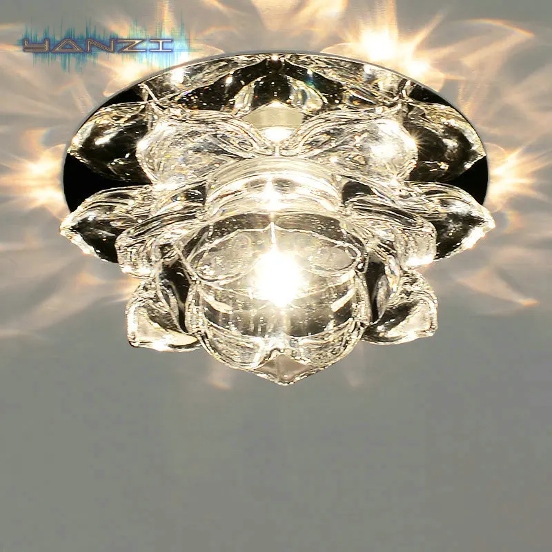 Luxury Light Fashion 3W LED Ceiling Lamps Diameter 120mm K9 Crystal Light AC85 265V Crystal Ceiling