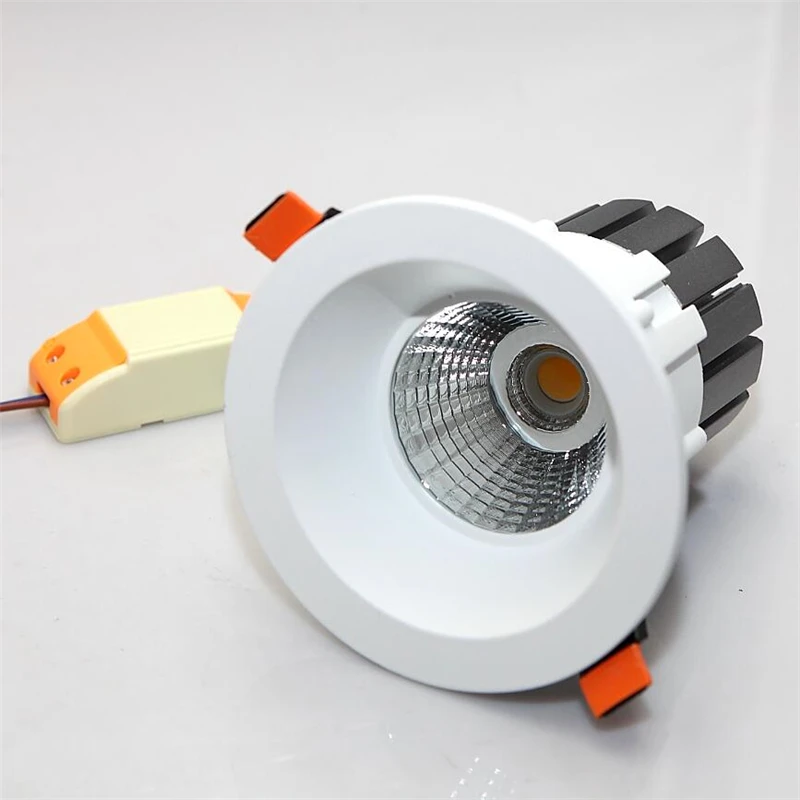 Затемняемый 15 Вт утопленный светодиодный блок светильники 85~ 265 В потолочный прожектор белый лак для выпечки алюминиевый корпус вниз свет