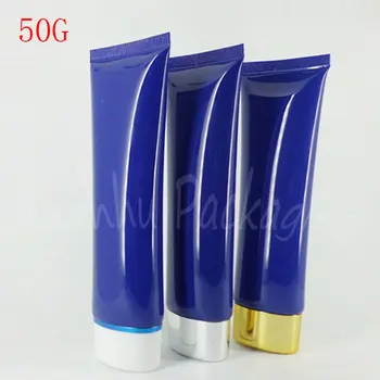 

50G Blue Plastic Cosmetic Soft Tube , 50CC Eye Cream / BB Cream Packaging Bottle , Empty Cosmetic Container ( 50 PC/Lot )
