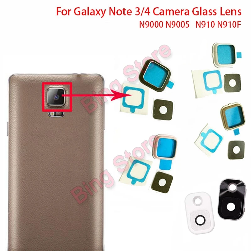 Задняя камера стеклянный объектив для samsung Galaxy Note 3 4 N9000 N9005 N910 N910F задняя камера стеклянная круглая крышка с Adhensive