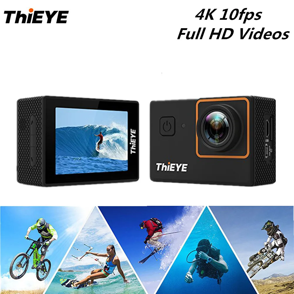 

ThiEYE i30+ Ultra HD Sport Action Camera 4K 10fps 12M Resolution and 60m Waterproof 2.0'' Screen Action Cam Go Sports Camera pro
