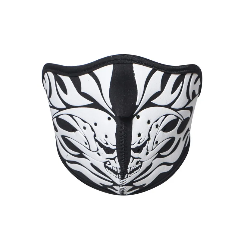 Мотоциклетная полунеопреновая маска для лица, Балаклава, Ветроустойчивая Лыжная маска, Ветрозащитная маска для велосипеда на Хэллоуин, крутая маска с черепом, производство - Цвет: S3