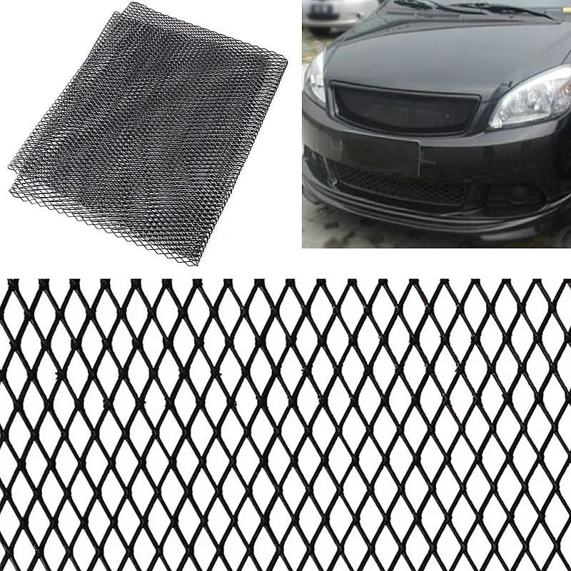 Universal 100x33cm Aluminum Car Vehicle Black Body Grille Net Mesh
