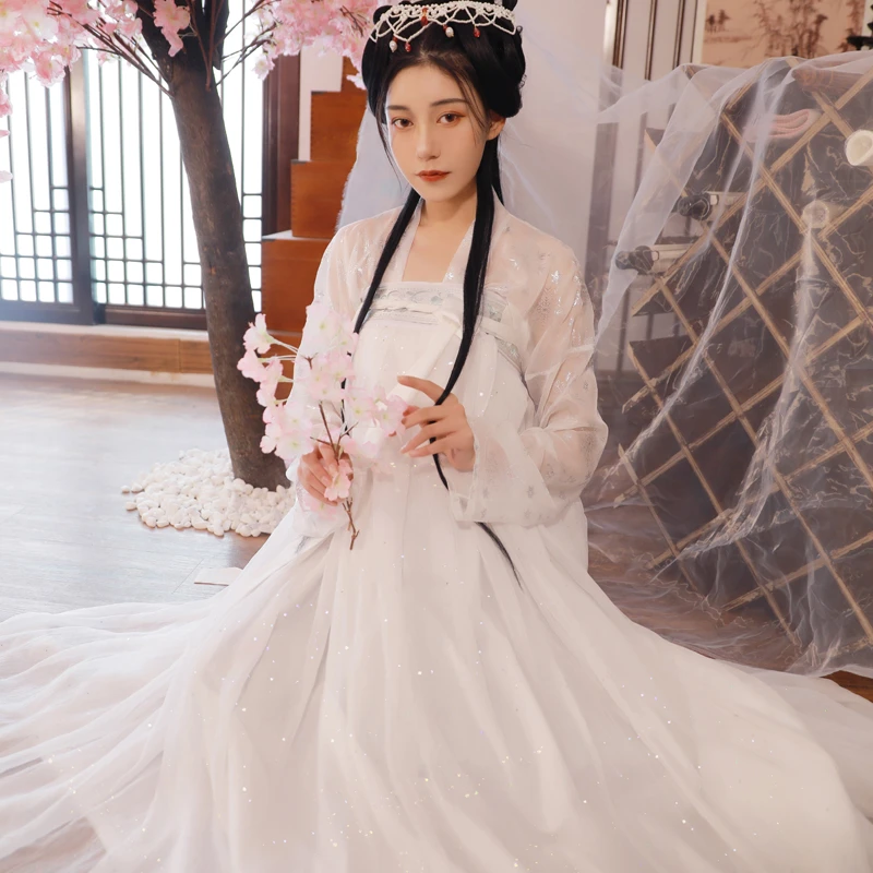 新韓服女性白妖精ドレスコスプレ中国古代衣装アダルトフェスティバル衣装ダンス衣装ステージ白韓服bl1981 Chinese Folk Dance Aliexpress