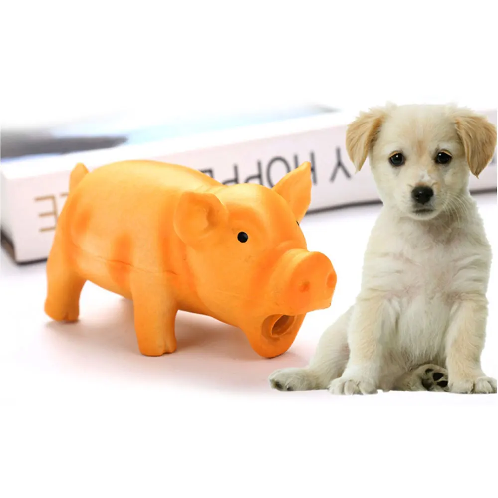 

Pet Piggy Puppy Chew Toys Cute Pig Grunting Squeak Latex Pet Toys Teeth Grinding Bite-resistant Training Molar Pet Tool Products