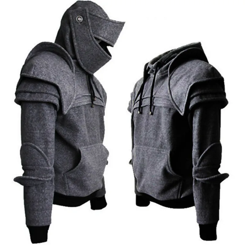 Cosplay medieval vintage warrior soldier knight mask armor knee Sweater