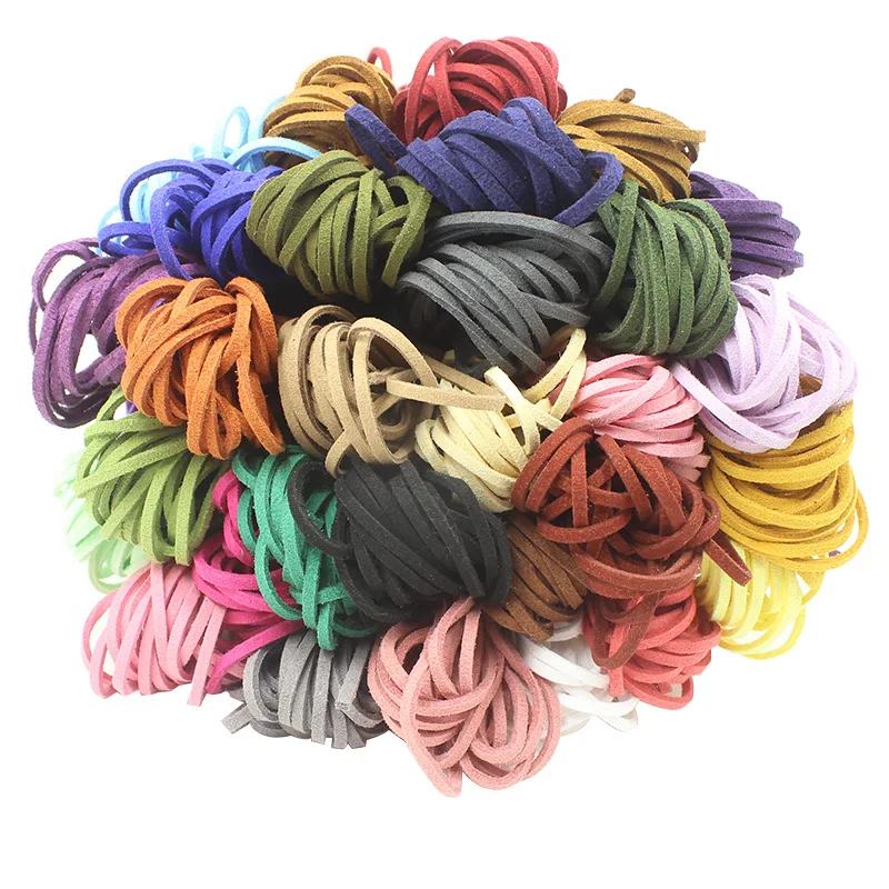 

1 Piece Faux Leather Rope 34 Colors 2.8x1.5mm Flat Korean Suede Thread Rope for DIY Handmade Leather Jewelry Making Findings