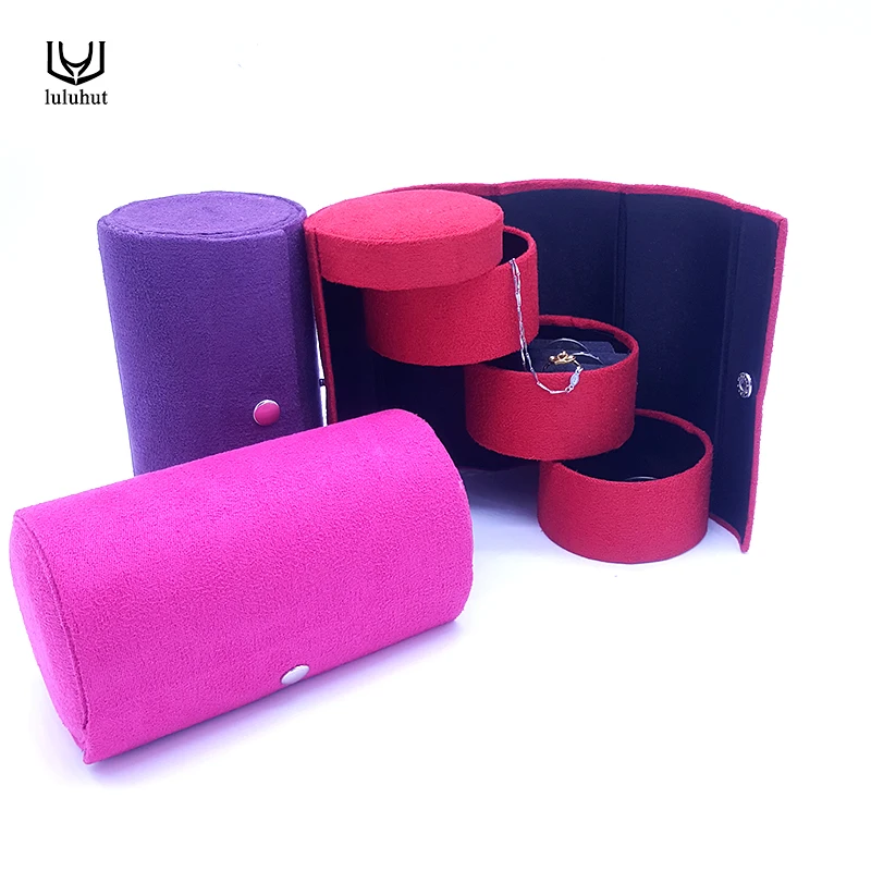 

luluhut jewelry storage box cylinder drawer organizer 3 layer earring ring necklace storage box display case nice birthday gift