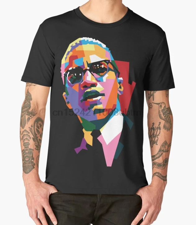 

Printed Men T Shirt Cotton O-Neck tshirts Malcolm X Short-Sleeve Women T-Shirt