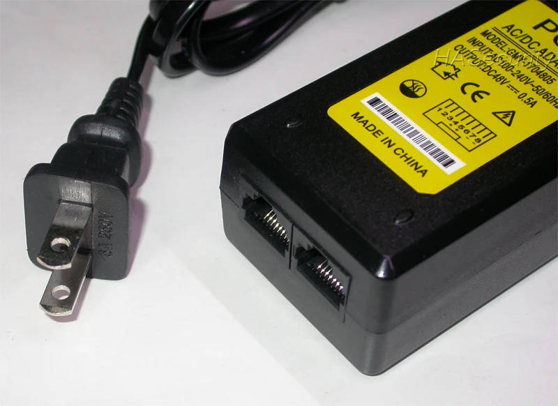 Инжектор питания POE для ip сетевой камеры вход AC100 240V/выход DC48V средняя