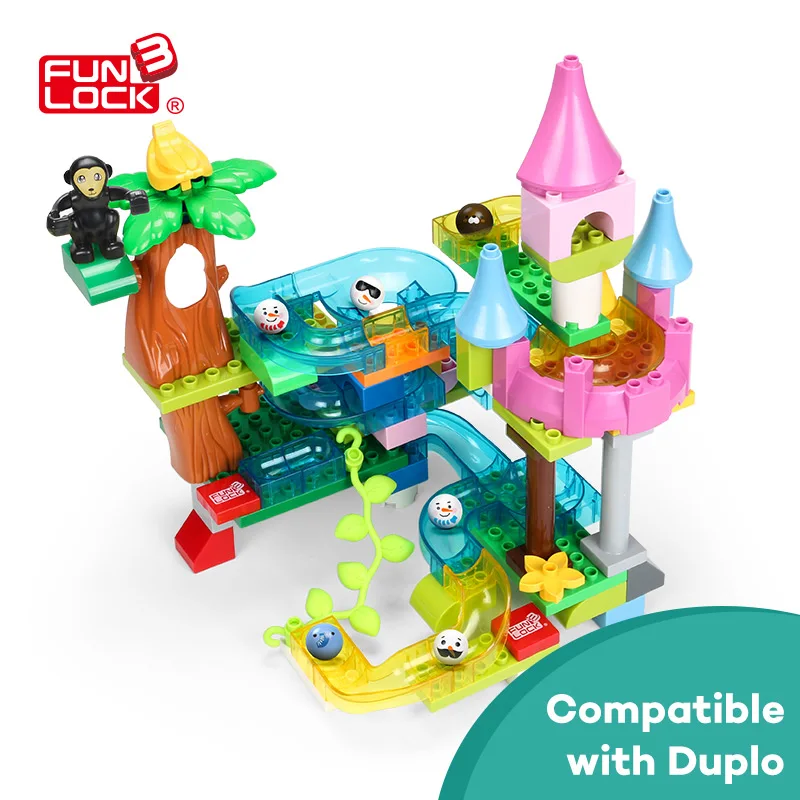 Funlock Duplo 83 шт игрушки блоки Строительный набор кристалл мрамор бегать