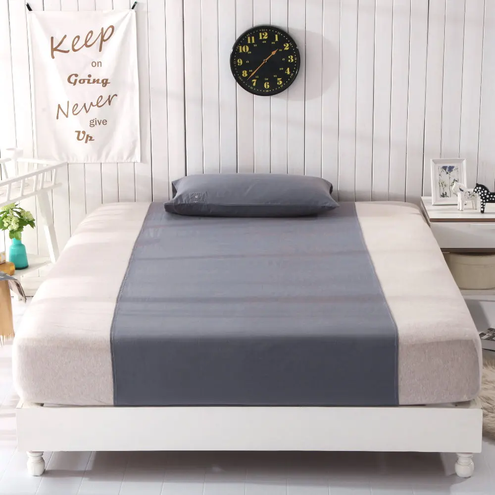 Earthing Sheets, Grounding Flat Sheets Bed sheet 90% Organic Cotton+10% Pure Silver Fiber Grey 60*265cm/23*104inch 2