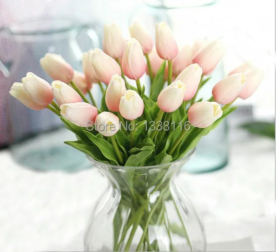 Aliexpress.com : Buy 16pcs\/lot New PU Real Touch Mini Tulips Artificial PU Flowers Wedding Home 