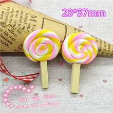 Kawaii fimo полимерные глиняные конфеты радужного цвета 50 шт./партия 23*37 мм