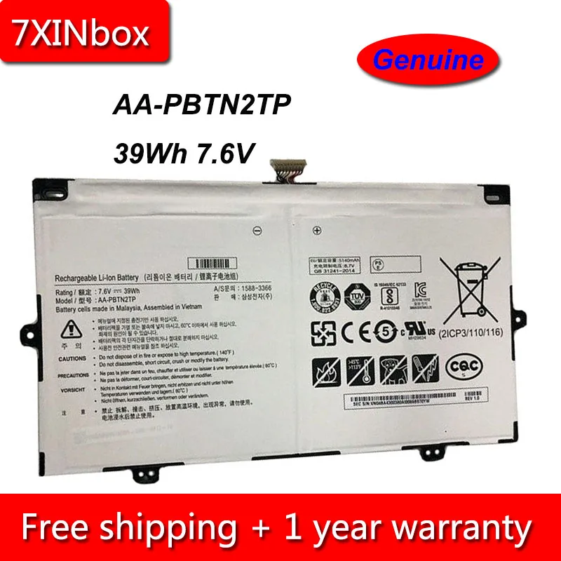 7XINbox 39Wh 7,6 В натуральная AA-PBTN2TP батарея для ноутбука samsung XE513C24 XE510C24 BA43-00380A серии планшетов