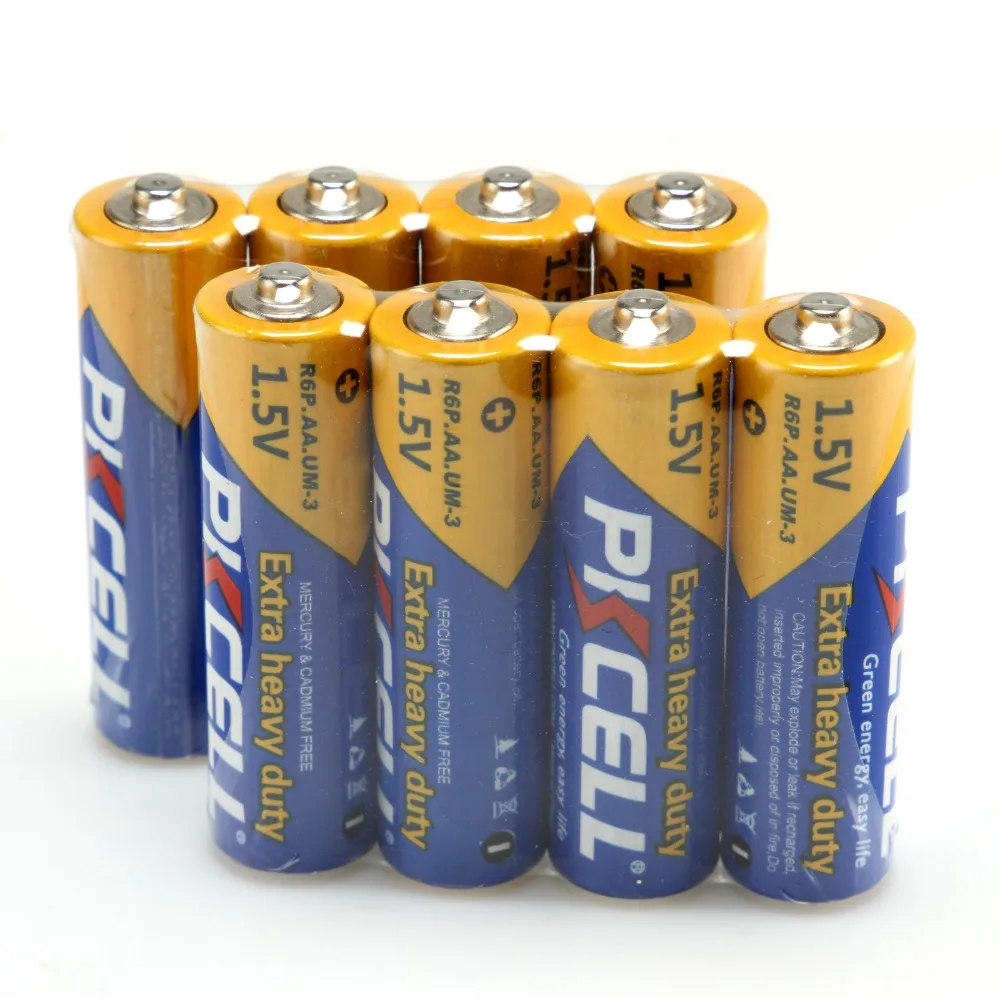 Оптовая продажа 100 шт. Pkcell 1 5 V углерод цинк АА батареи без ртути R6P одного