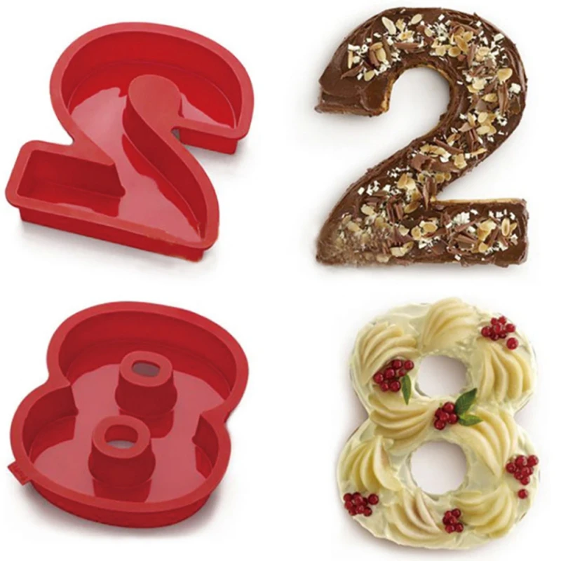 

Silicone Digital 0-8 Cake Mold Numbers Shape Cake Mould DIY Cake Decoration Tool for Wedding Birthday Anniversary Party