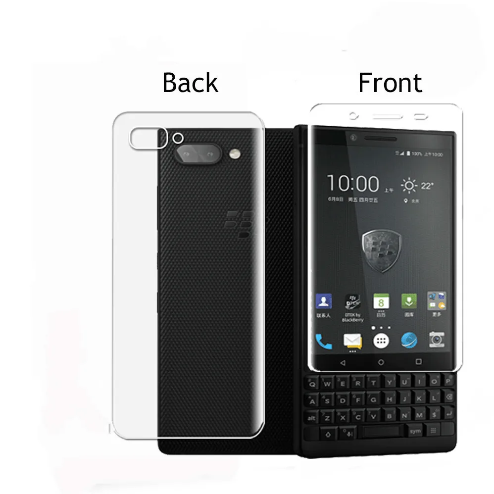 

2Pack Full coverage Soft imported TPU Film For Blackberry Key2 key 2 BBF100 Full Screen Covered edges Screen protector
