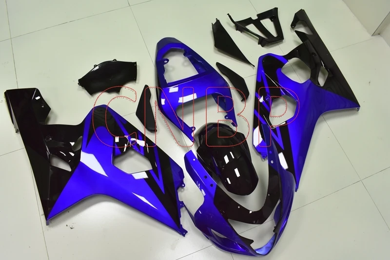Plastic Fairings Gsx R 750 2004 2005 K4 Blue Black Body Kits For