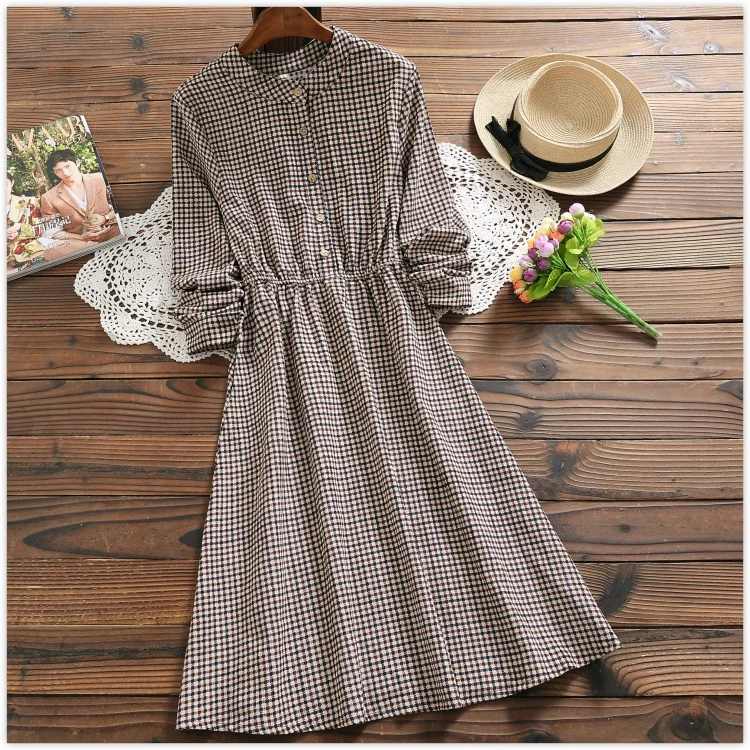 

Mori Girl Spring Autumn Women Corduroy Dress 10 Patterns Casual Elastic-Waisted Vintage Vestidos Long Sleeve Korean Sweet Dress