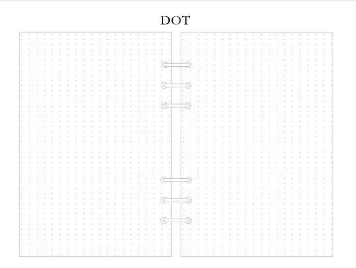 45 листов А5 А6 выстроились 6 отверстий блокнот планировщик путешественника наполнитель бумага s/Журнал молочные вставки заправки/бумага для переплета - Цвет: DOT