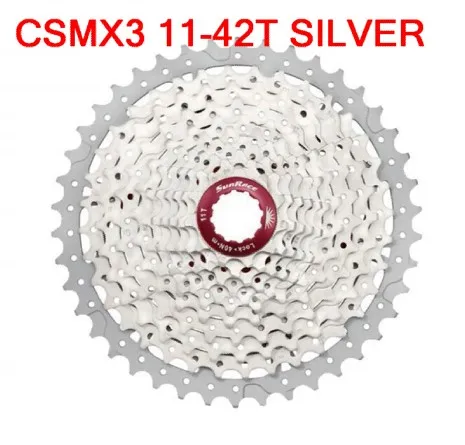 Sunracing 10 скоростей CSMS3 CSMX3 11-40t 11-42T 10s широкое соотношение mtb горный велосипед кассета свободного хода велосипедный маховик - Цвет: MX 11T to 42T Silver