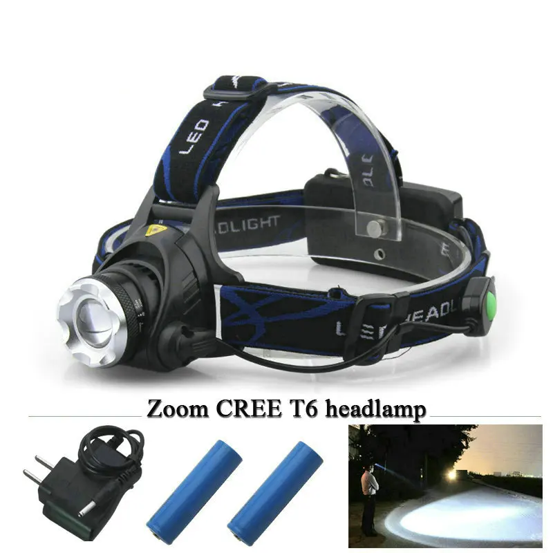 

Powerful CREE XM L2 T6 headlamp LED headlight 18650 Rechargeable Battery LED waterproof head flashlight Fishing Camping lamp
