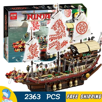 

2363pcs New Edition Ninja Destiny's Bounty Dragon Boat 10723 Model Building Blocks Children Toys Bricks Compatible With