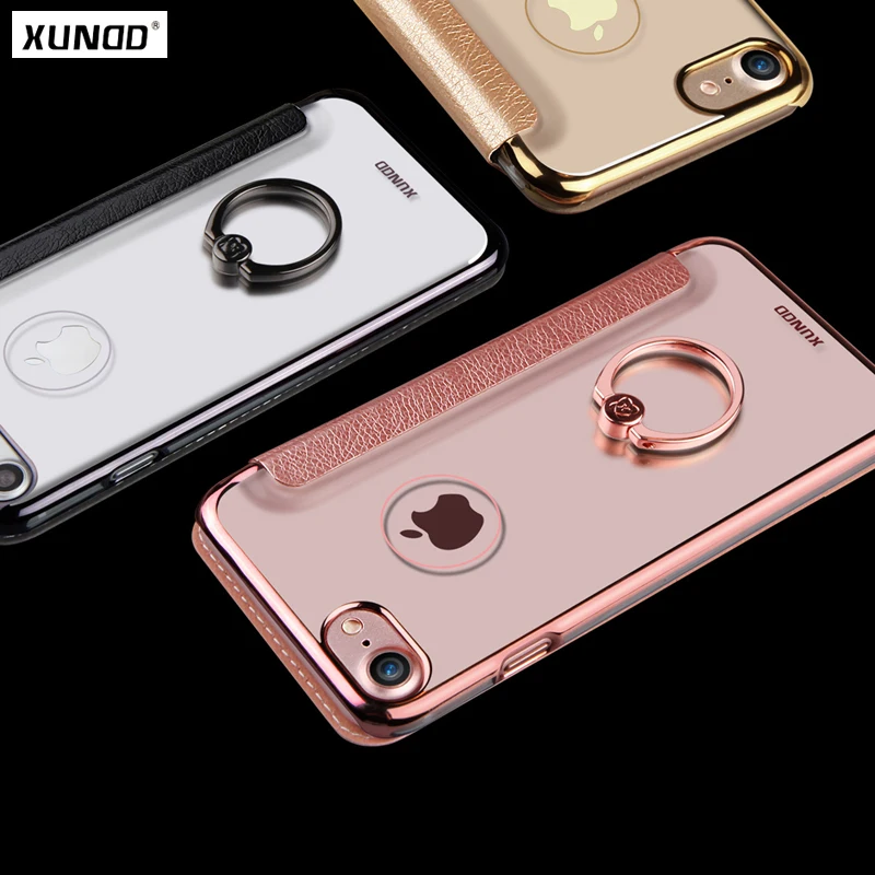 

Xundd Flip Wallet Case For iPhone 8 8 plus 7 7plus PU Leather + Clear PC back shell cover for iPhone 6 6s case with Card Slot r