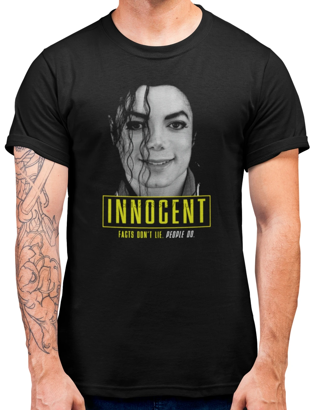 

Michael Jackson INNOCENT T-Shirt Leaving Neverland Unisex Adults BLACK TEE
