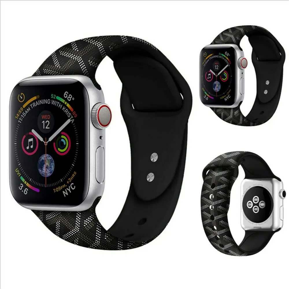 Спортивные силиконовые повязки für Apple Watch Serie 4 3 2 1 38/42 мм 40/44 мм|Натуральная кожа| |