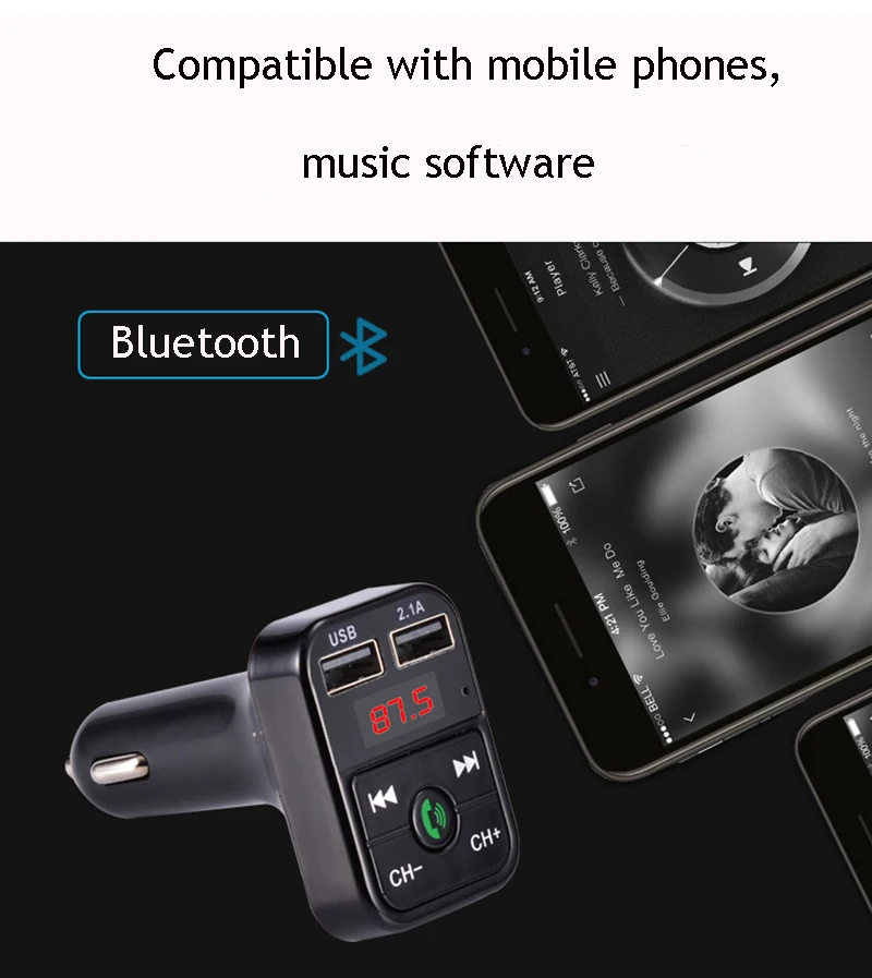 Автомобильный MP3-плеер transmteteur Авто bluetooth музыка громкой связи беспроводной комплект FM USB передатчик зарядное устройство FM модулятор автомобильные аксессуары