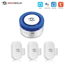 SMARSECUR Home Security wifi alarm siren for smart life free APP WiFi Intruder Burglar System SMARSECUR Home Security wifi alarm siren for smart life free APP WiFi Intruder Burglar System