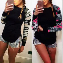 CALOFE женские фитнес-топы для йоги камуфляжные Лоскутные рубашки для йоги осенние спортивные рубашки с длинными рукавами женские футболки для бега