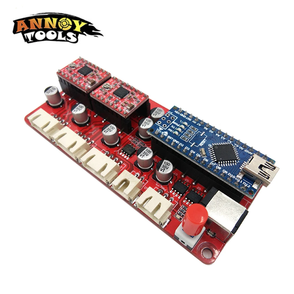  S1 USB CNC 2 ejes de controlador de Motor paso a paso placa base DIY grabador láser máquina de grab