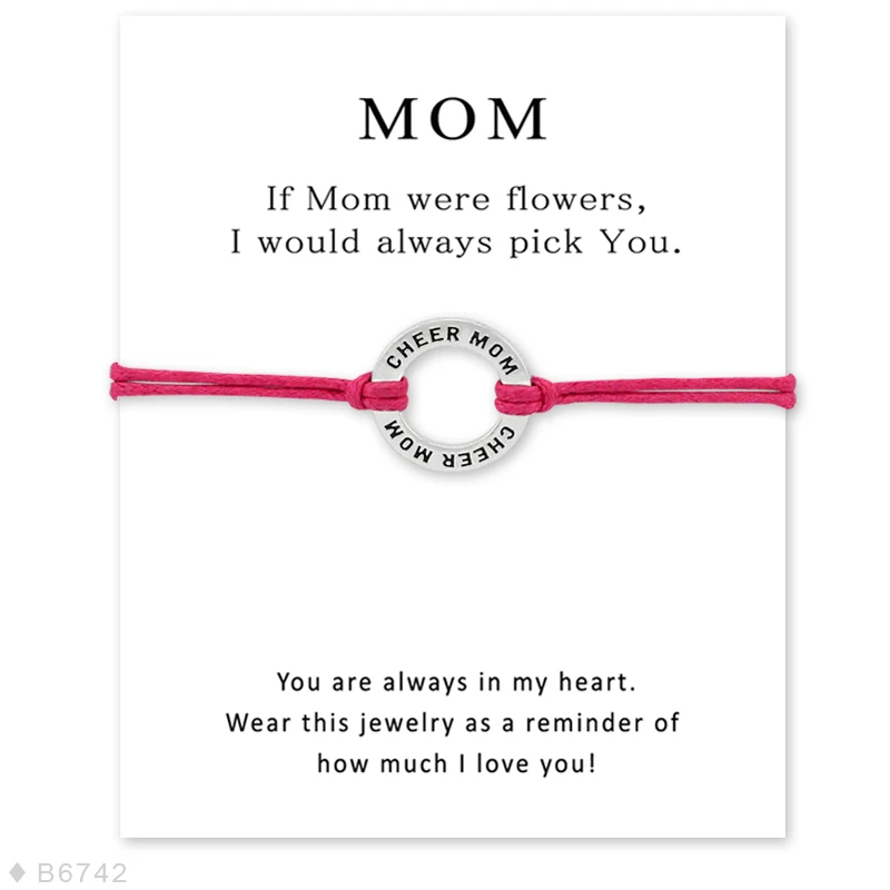 المشجع يهتف أمي البيسبول البيسبول كرة السلة هوكي كرة القدم الكرة الطائرة الرياضة سحر بطاقة أساور النساء الرجال المجوهرات هدية