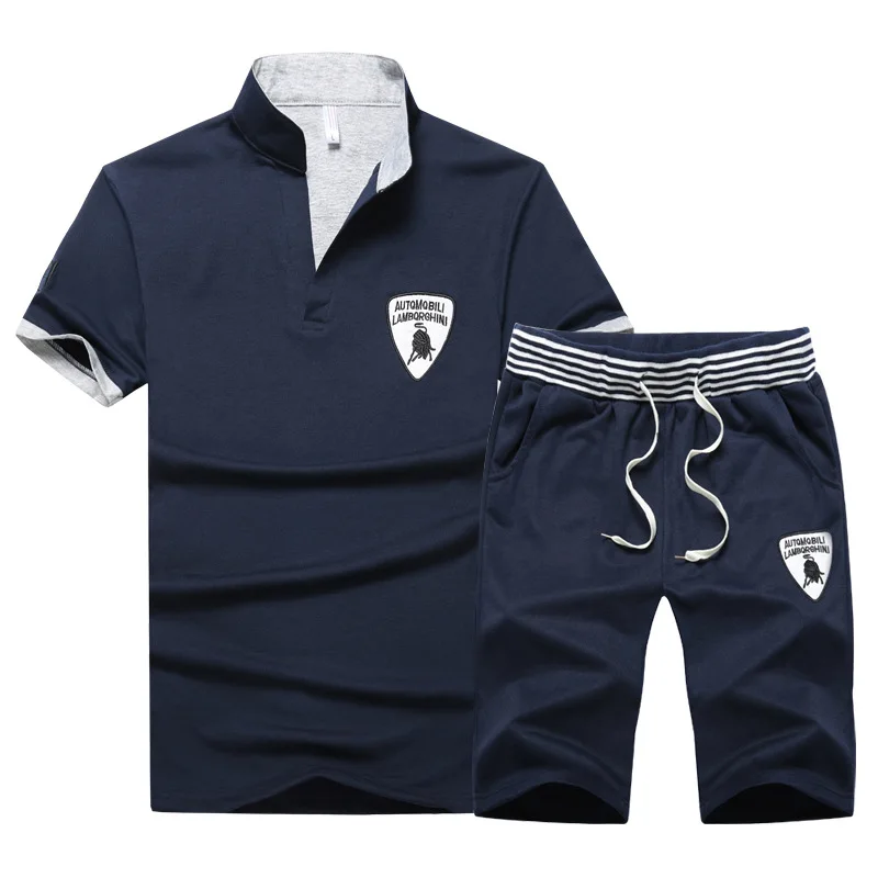 Summer Sweat Suits Men Short Sleeve Men's Tracksuit Set T-shirt Sport Suit Tops shorts Male Suit Tracksuits Sweatsuit Male 2019