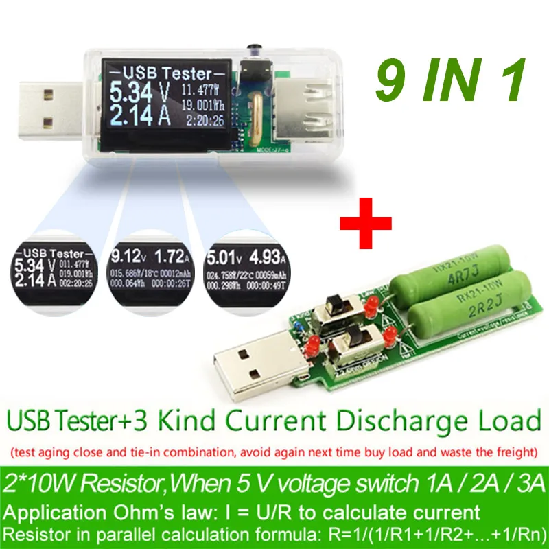 9 в 1 QC2.0 3,0 MTK-PE 3,6~ 32 в цифровой USB Тестер Вольтметр постоянного тока измеритель напряжения тока amp voltammeter amperimetro детектор нагрузки