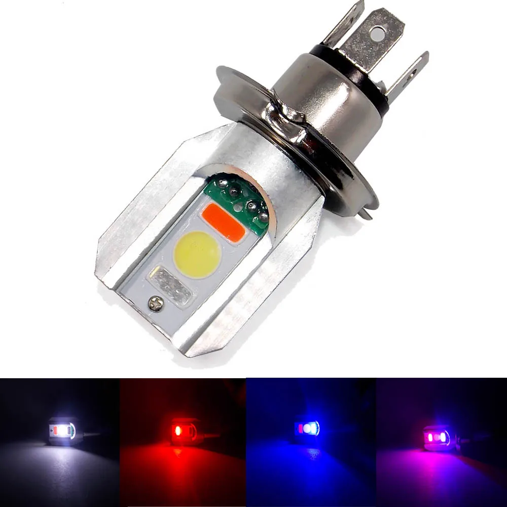 H4 Led Motorcycle Scooter LED Headlight BA20D Bulb 12 24V 10W 12W