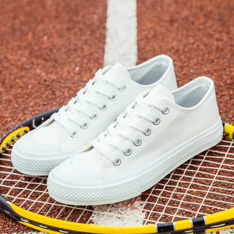 

Couple Style Solid White Black Canvas Shoes 2019 Spring Summer Sneakers Fashion Espadrilles Men's Flats Men Casual Shoes Lace Up