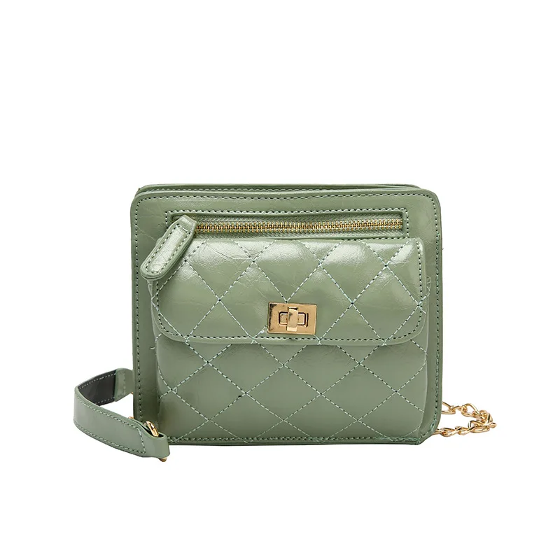 

Chain Quilted Small Handbag Female Fashion Female Bag Zipper Shoulder Ladies Messenger Bag