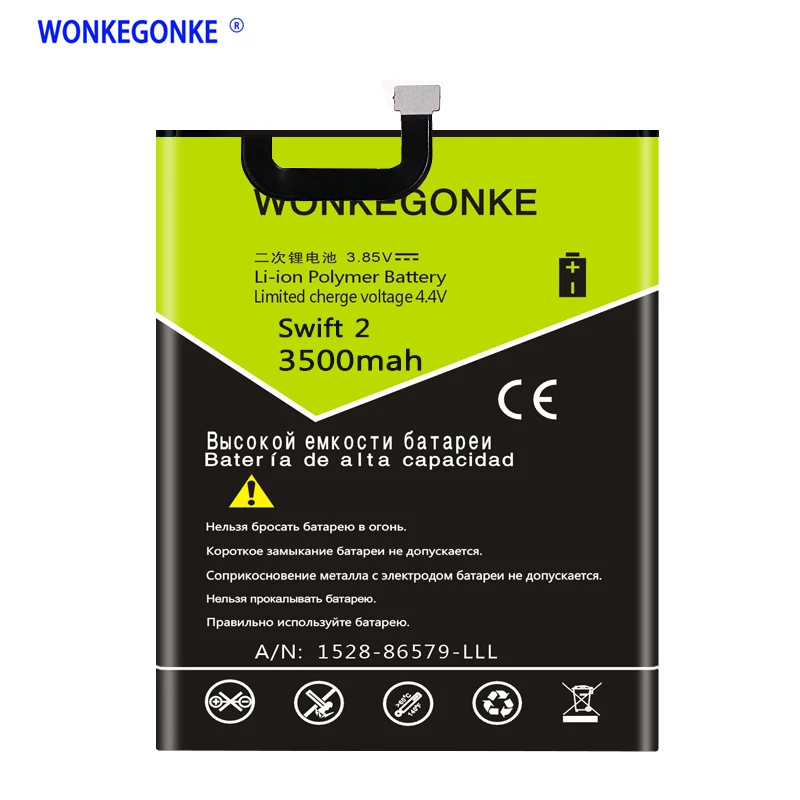 

WONKEGONKE 3500mAh Battery For Wileyfox Swift 2 Batterie Bateria