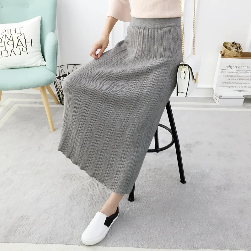 

Korean Fashion skirts womens,casual knitted skirt All-match pencil skirt long skirt winter women knitwear SH594