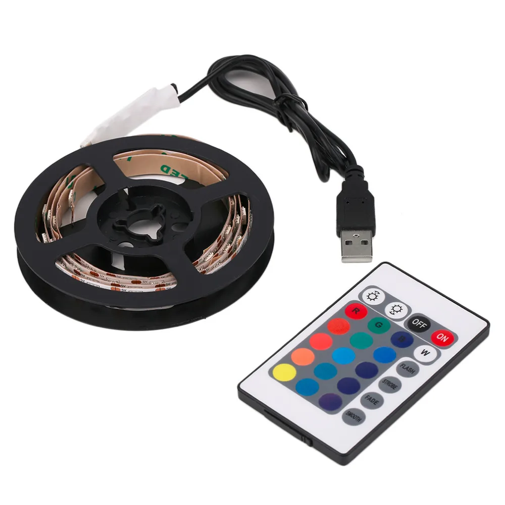Non-Waterproof 5V 5050 RGB USB Remote Control LED String Light Flexible Garden Super Bright Fairy Decoration Lamp | Освещение