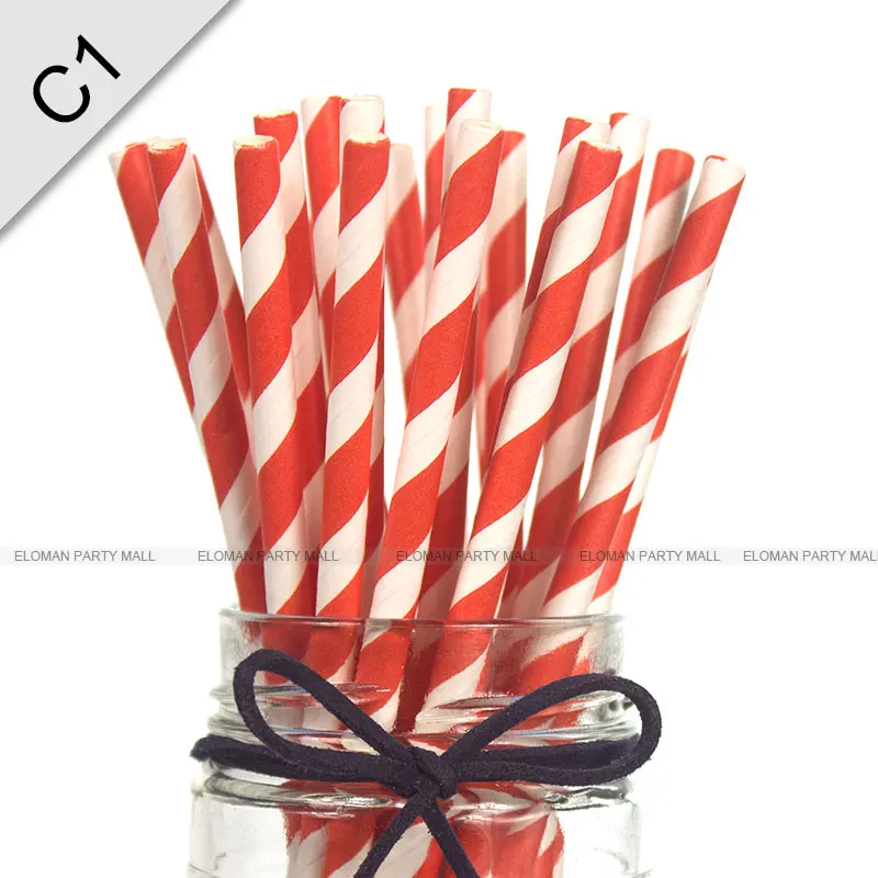 25 шт./упак. бумажные трубочки в полоску для детей, день рождения цветная бумага соломинки праздничные вечерние поставки Свадебные украшения - Цвет: C1
