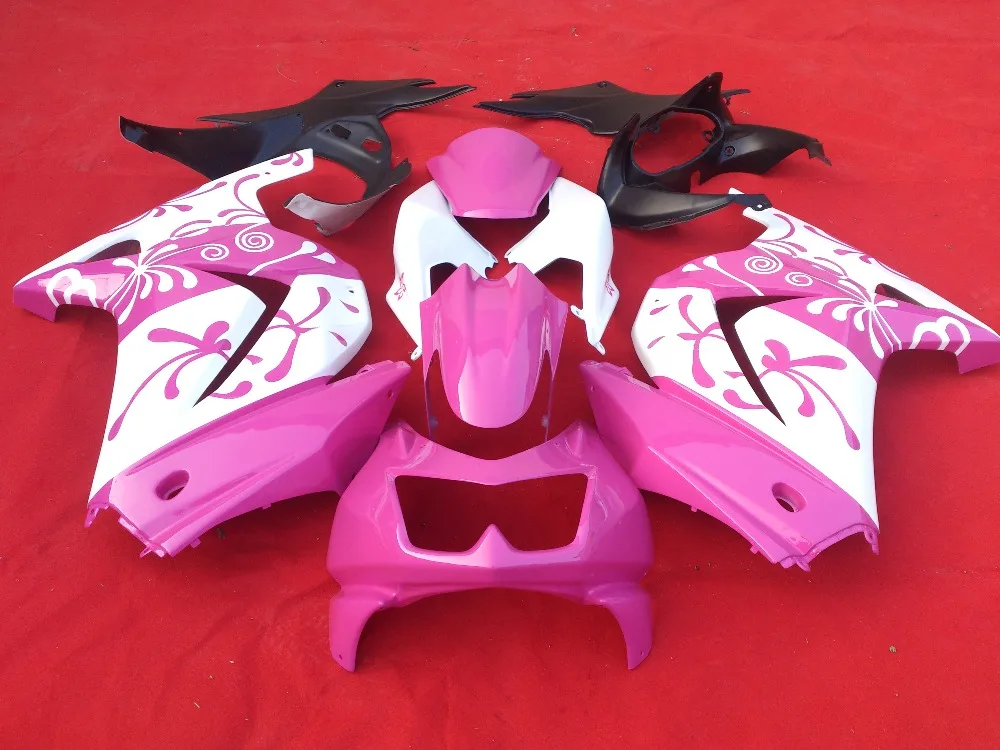 

Injection mold Fairing kit for KAWASAKI Ninja ZX250R 08 09 10 12 ZX 250R EX250 2008 2012 ABS Pink white Fairings+7gifts KF20