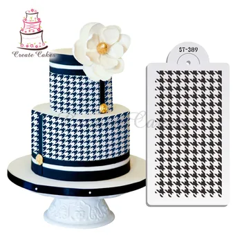 

Houndstooth Pattern Cake Stencil Plastic Fondant Decorative Stencil For Cake Template Mold Bakeware Decorating Tools