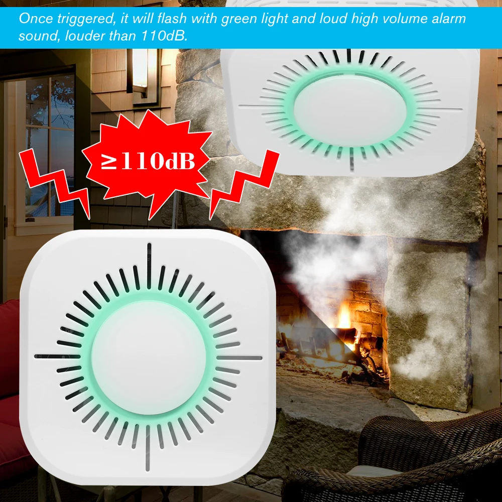 

Photoelectric Smoke Alarm High Sensitive Wireless System Security Independent Smoke Detector Fire Protection Sensor
